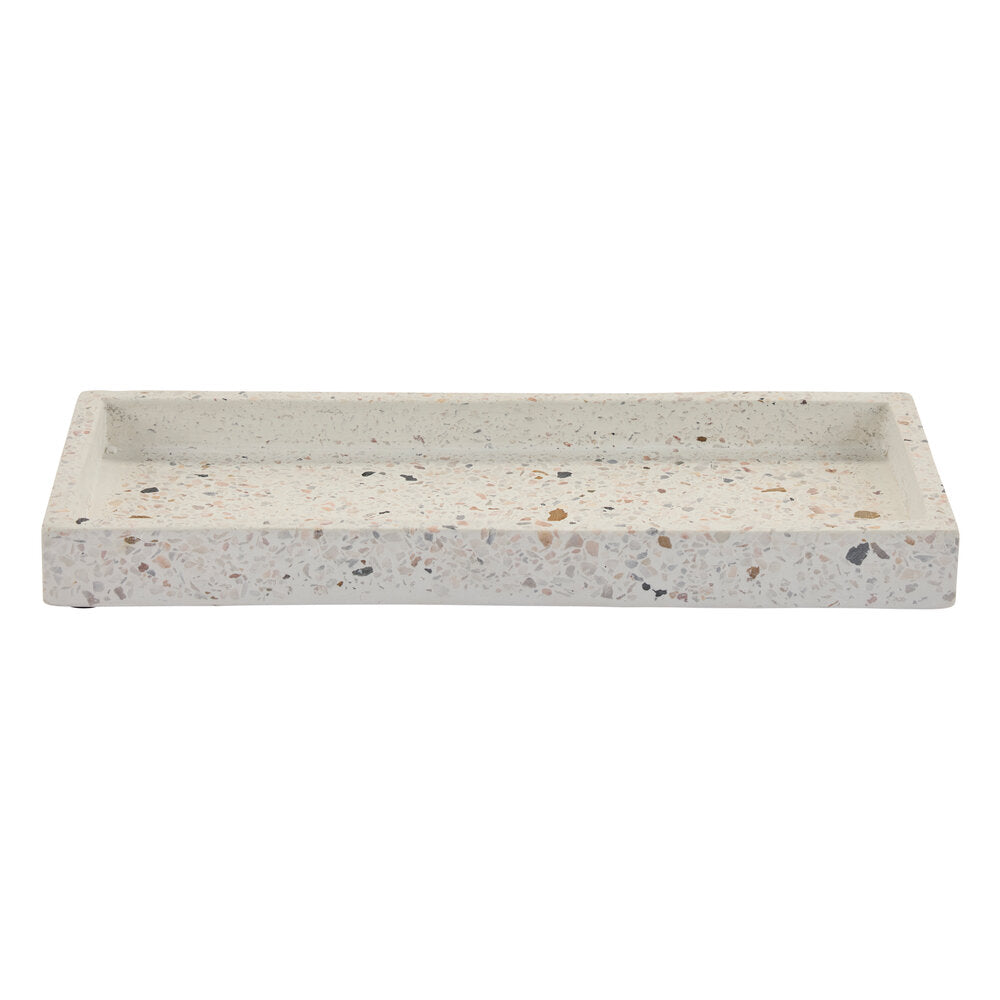 Terazzo bakke, Hvid - 30x12 cm